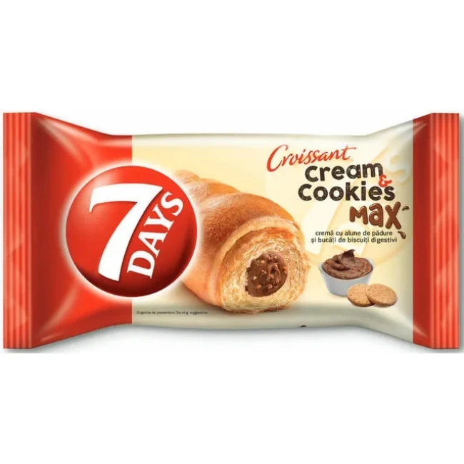Croissant cu Alune si Biscuiti 7DAYS Max 80g